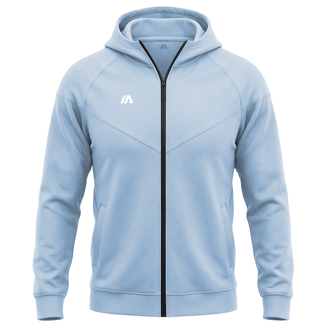 iAthletic Pro Fleece Zip Hoodie - Sky Blue