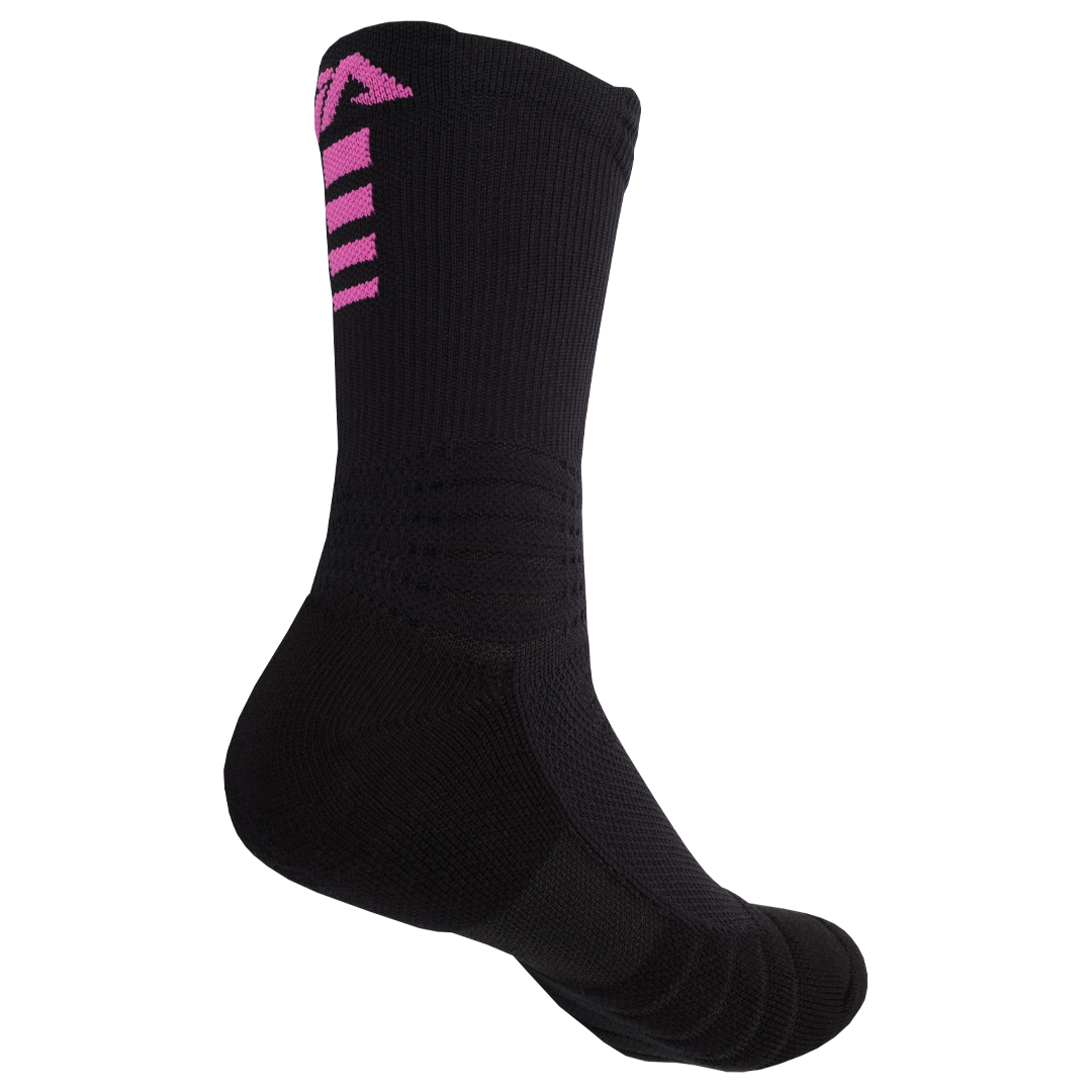 iAthletic Elite Performance Socks - Black/Black/Hot Pink